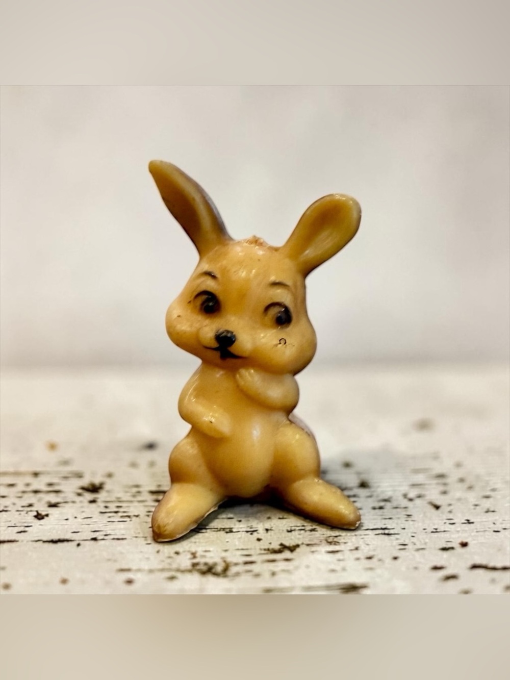 Vintage Trinket Wilton 754 Brown Rabbit Bunny Figure 1.25" Cake Topper Hong Kong